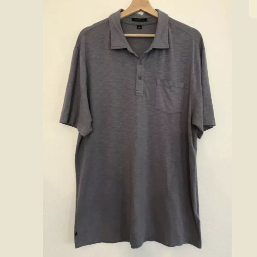 Travis Mathew Blue Gray Polo Pocket Shirt Size L